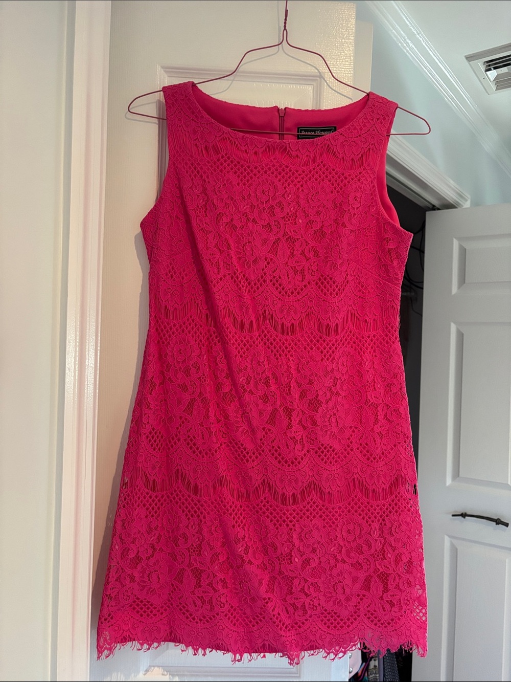 Jessica Howard Hot Pink Lace Sheath Dress